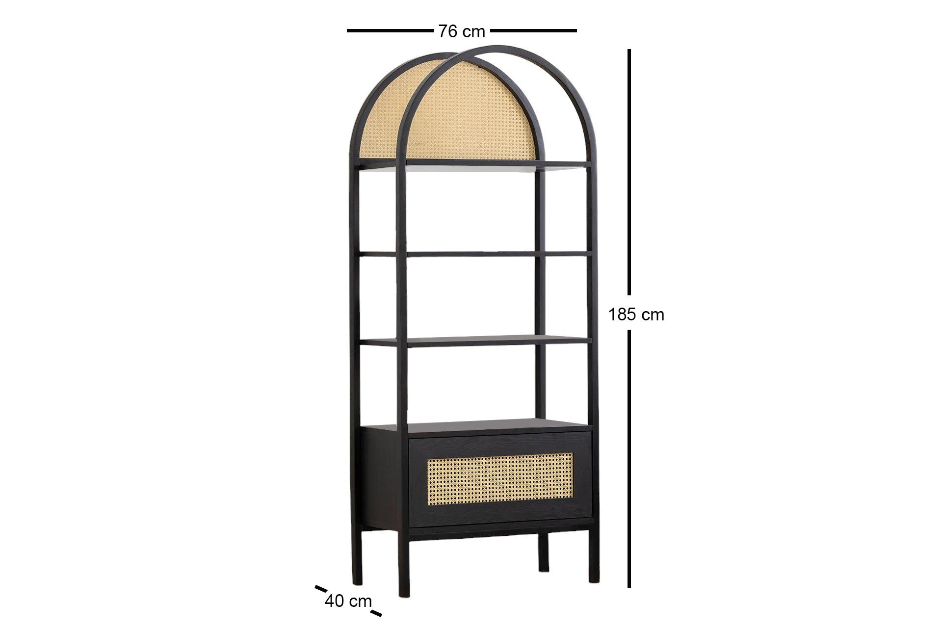 Estante de livros – 76 cm x 185 cm x 40 cm – Preto – Aglomerado