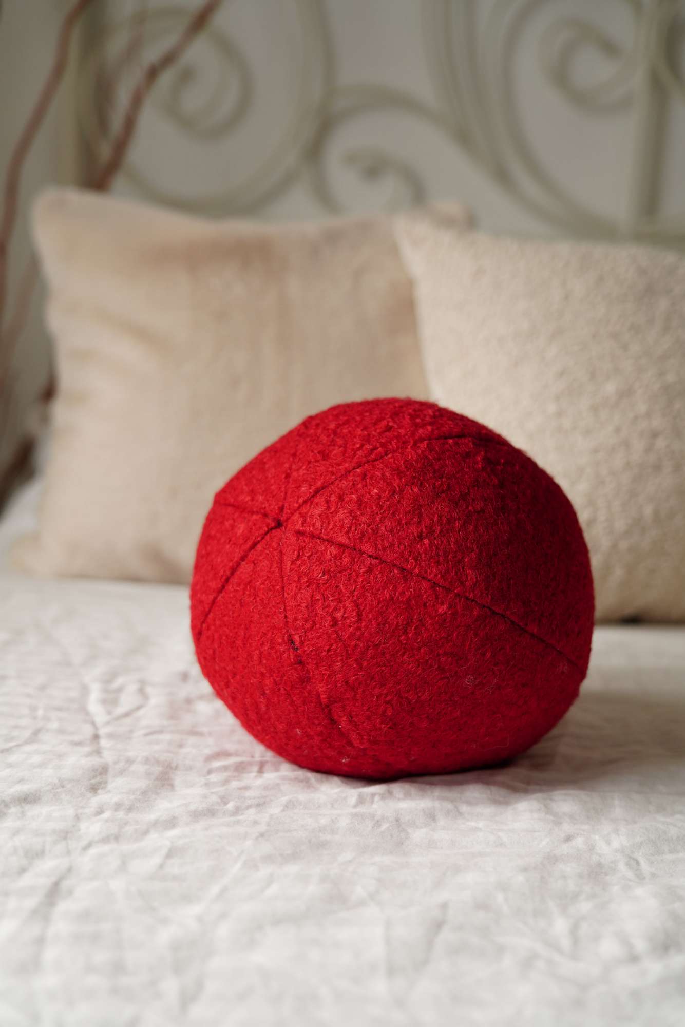 Almofada – 20 x 20 x 20 cm – Vermelho – Poliéster