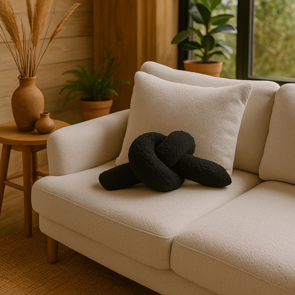 Almofada – 44 x 22 x 18 cm – Preto – Poliéster