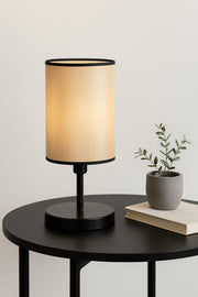 Candeeiro de Mesa – 34 cm – Creme e Preto – Metálico