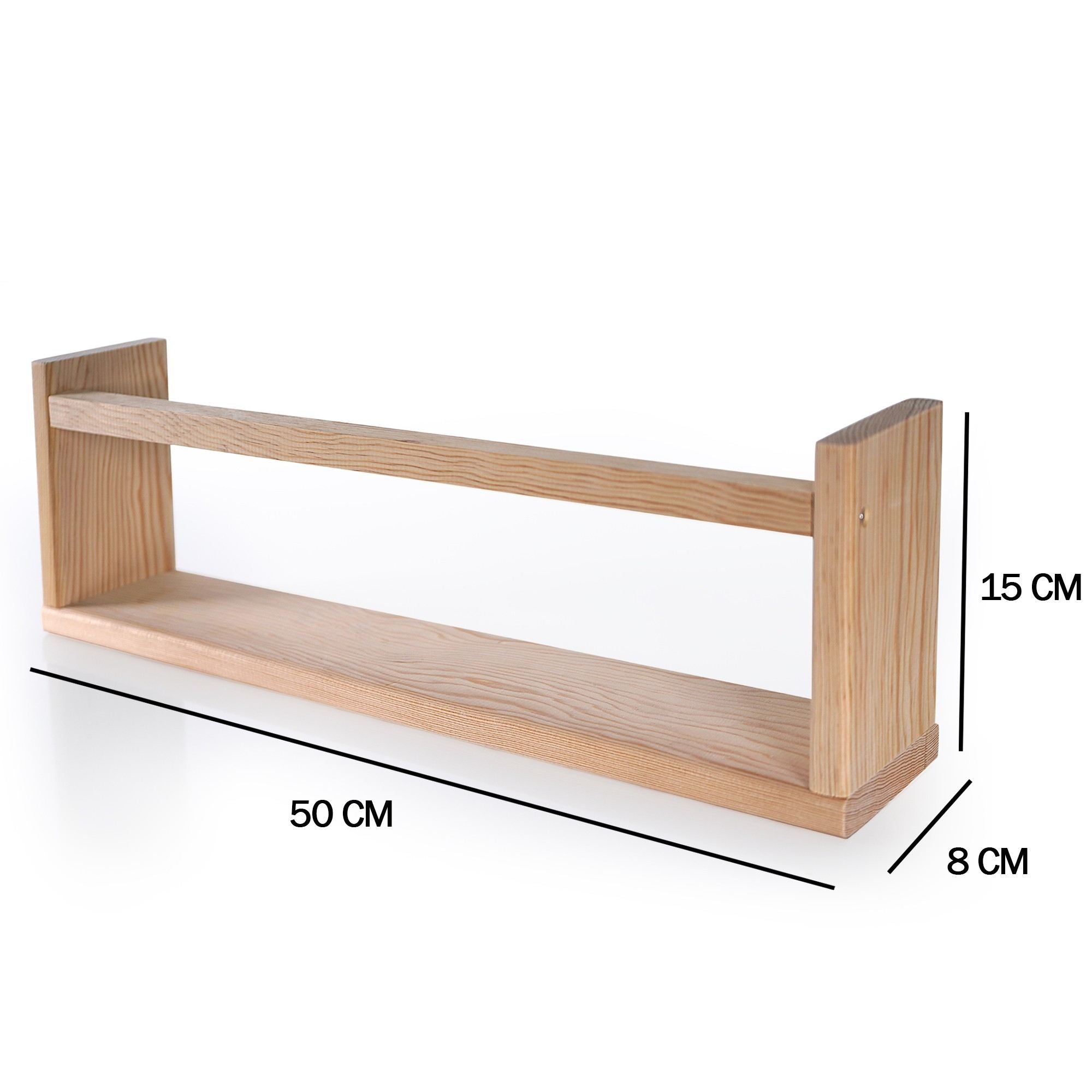 Prateleiras de Parede Oak - Pinho Maciço Premium (Set 2 Peças)