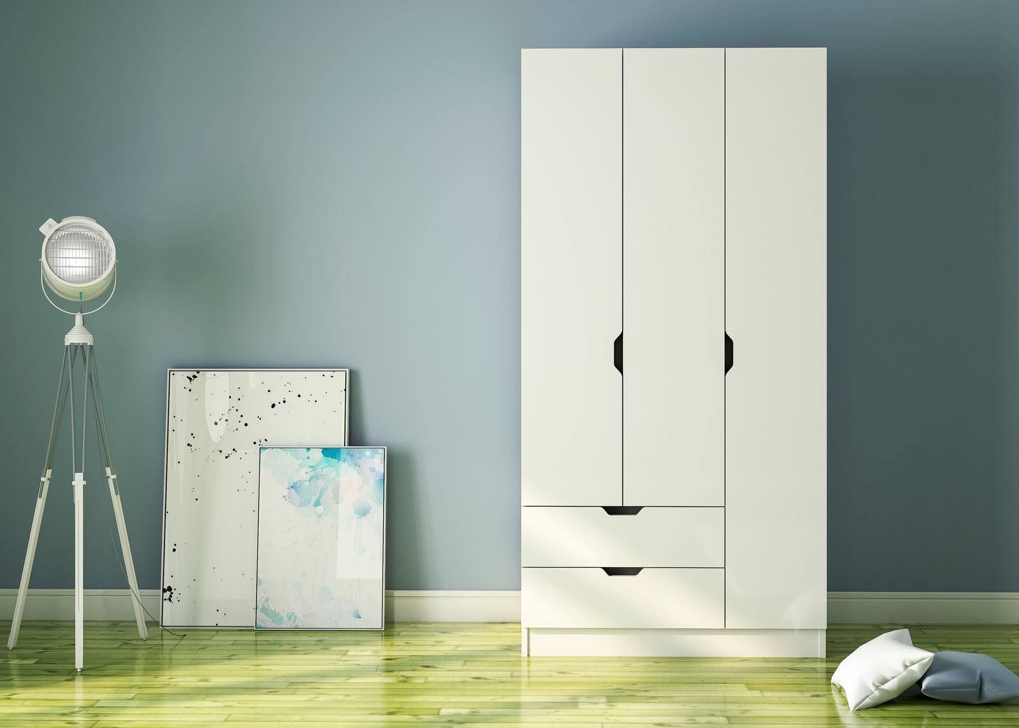 Guarda-roupa – 90cm x 180cm x 45cm – Branco Fosco – Aglomerado de Melamina