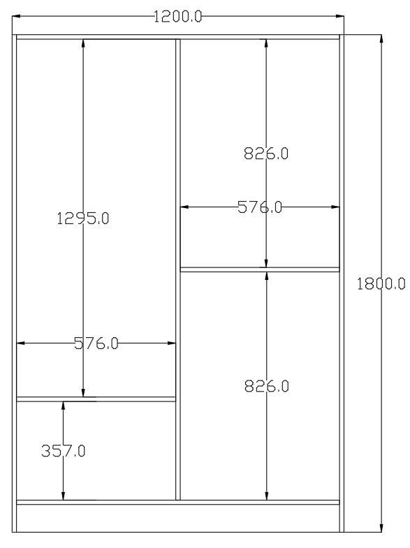 Guarda-roupa – 120cm x 180cm x 45cm – Branco Fosco – MDF