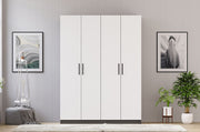 Guarda-roupa – 120cm x 180cm x 45cm – Branco Fosco e Antracite – Aglomerado Melamínico