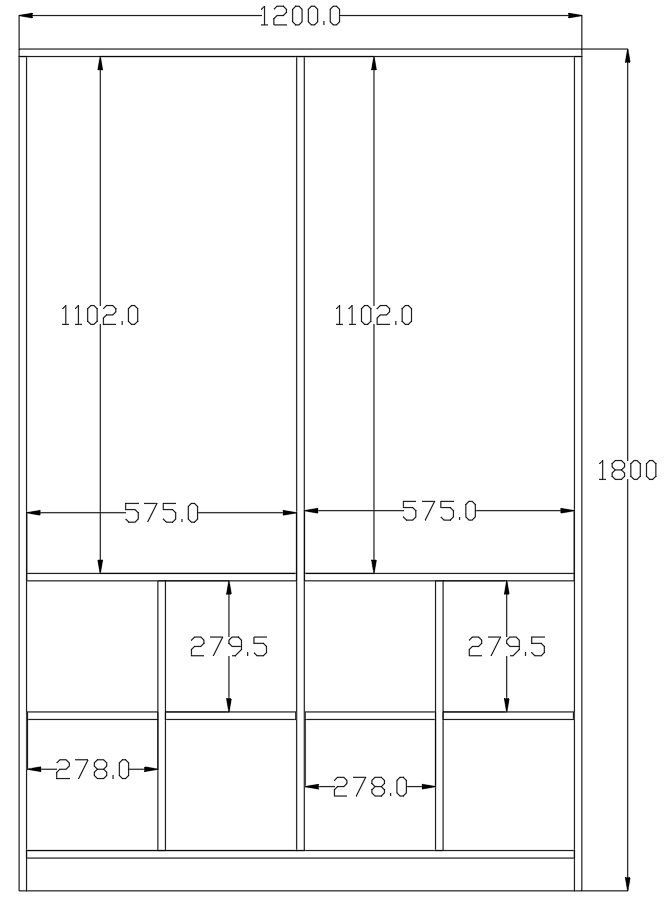 Guarda-roupa – 120cm x 180cm x 45cm – Branco Fosco e Antracite – Aglomerado Melamínico