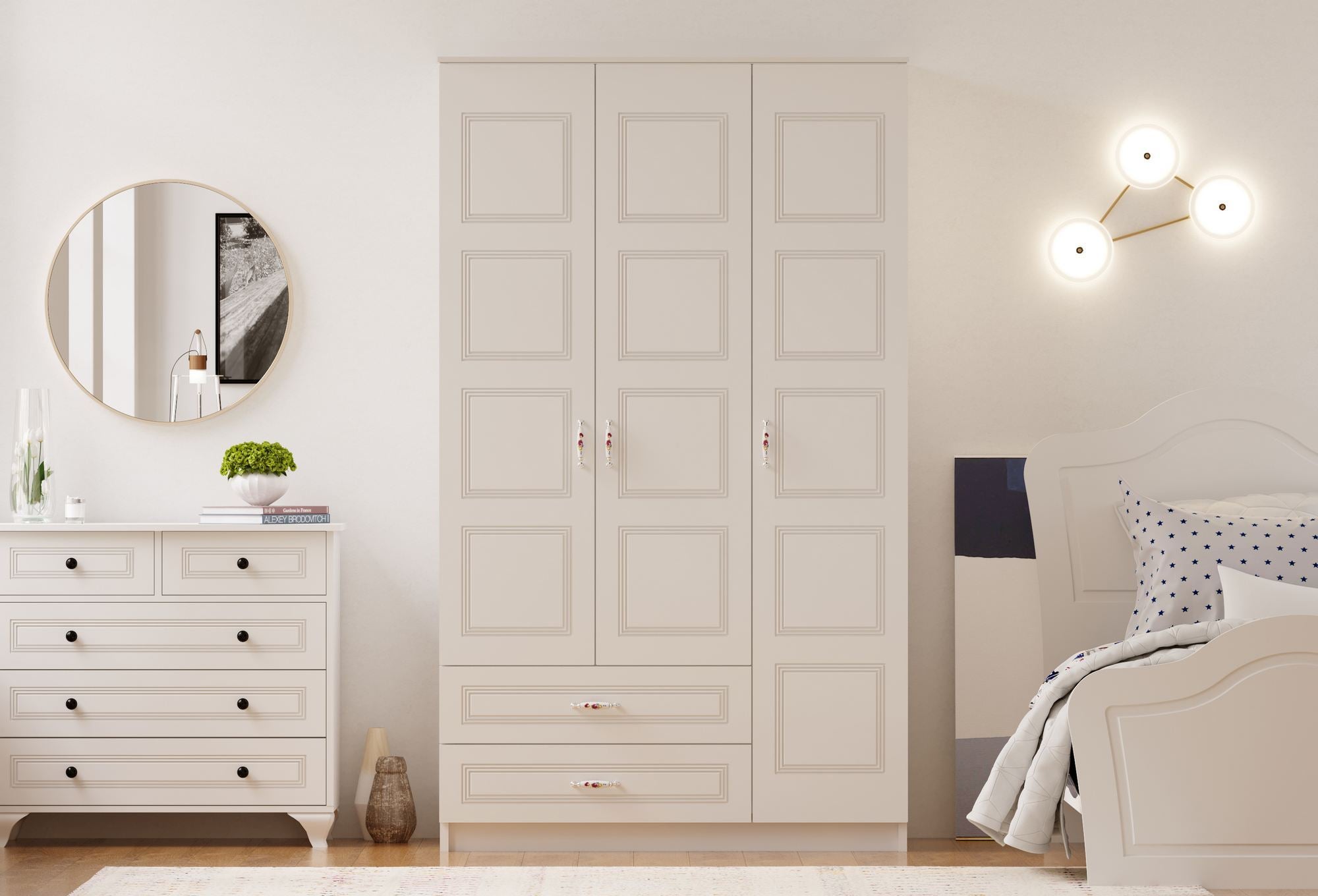 Guarda-roupa – 105 cm x 180 cm x 52 cm – Branco Fosco – Aglomerado de melamina