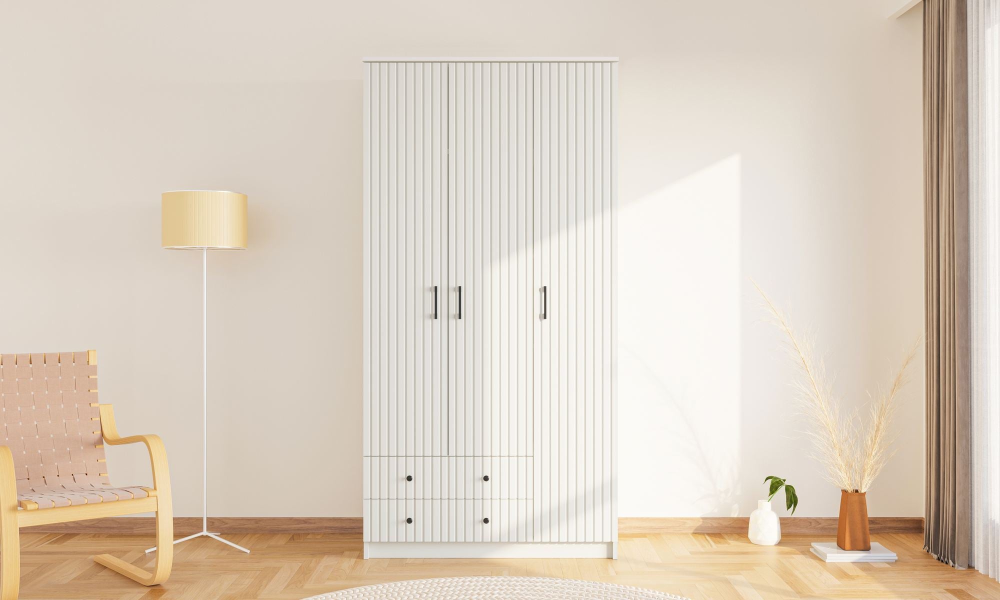 Guarda-roupa – 105 cm x 184 cm x 52 cm – Branco Fosco – MDF