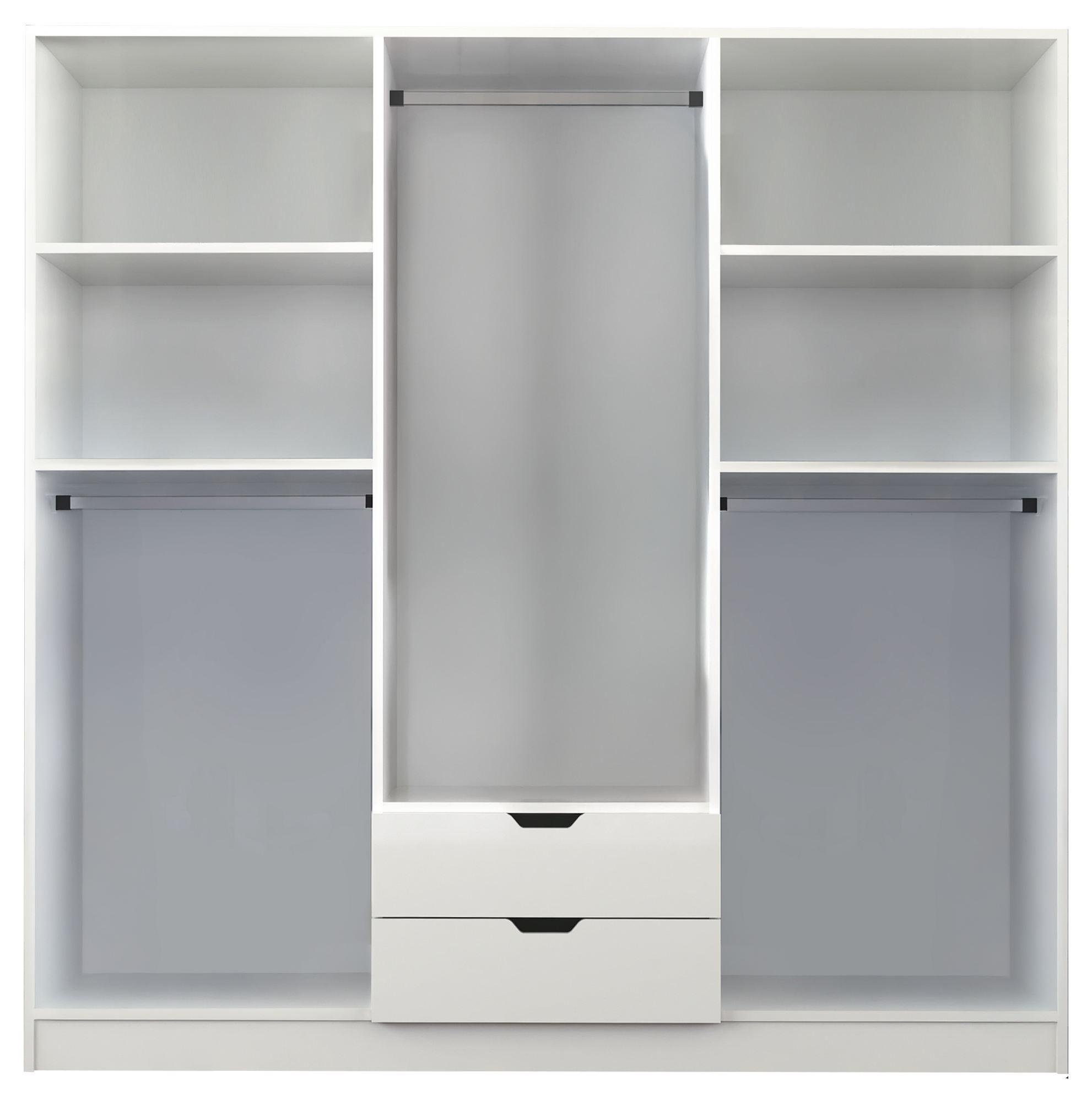 Guarda-roupa – 180 cm x 180 cm x 45 cm – Branco Fosco – Aglomerado