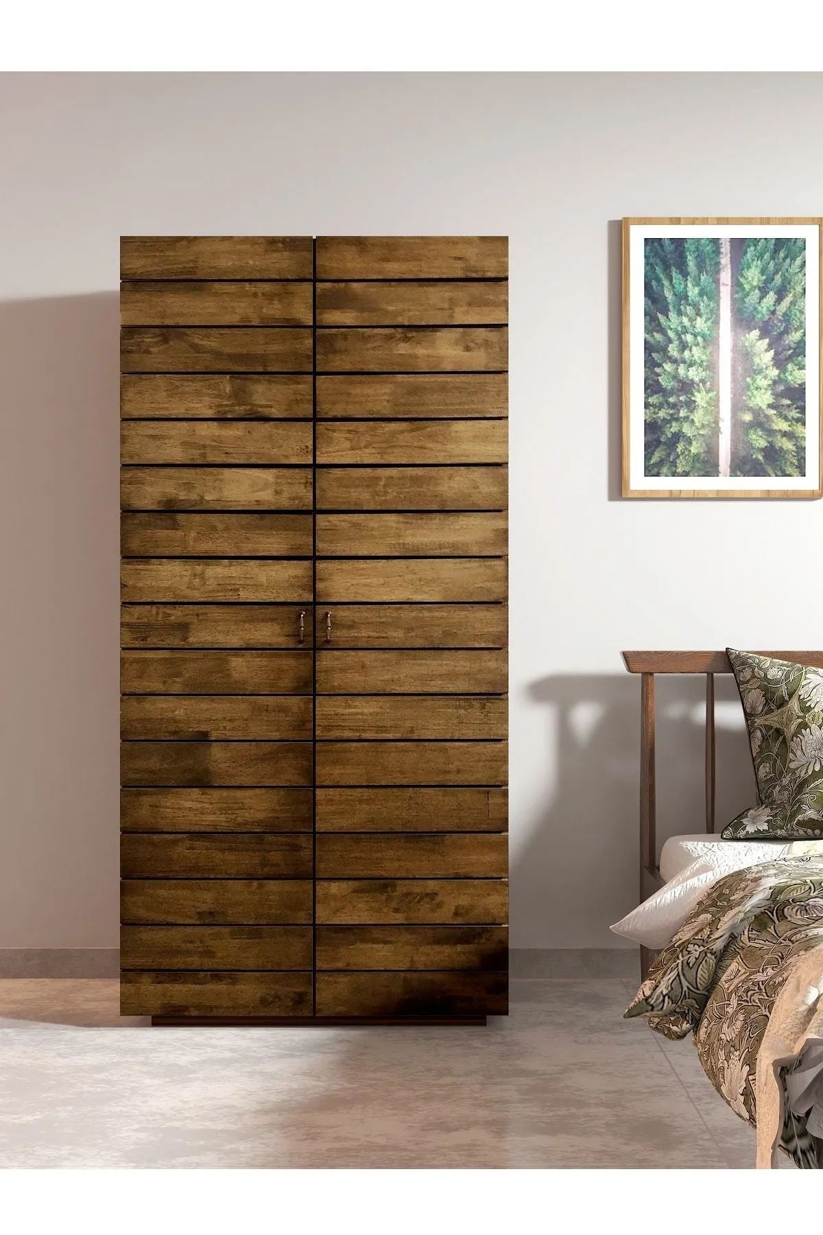 Guarda-roupa – 90 cm x 187 cm x 48 cm – Marrom – Aglomerado com melamina