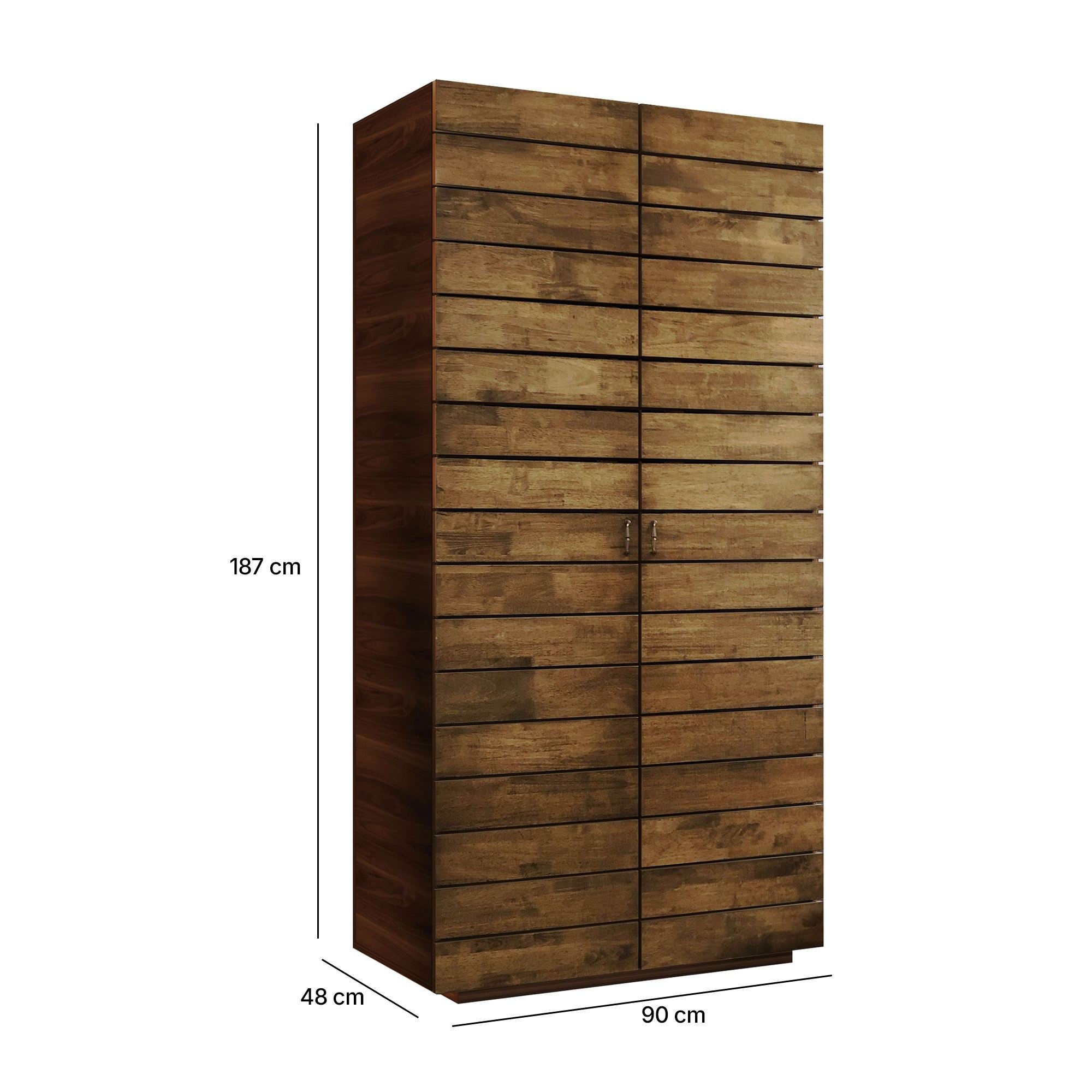 Guarda-roupa – 90 cm x 187 cm x 48 cm – Marrom – Aglomerado com melamina