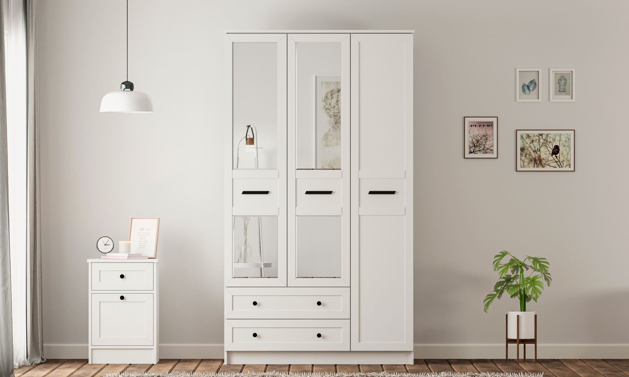 Guarda-roupa – 105 cm x 184 cm x 52 cm – Branco Fosco – Aglomerado com melamina