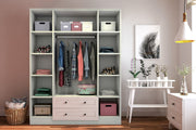 Guarda-roupa – 140 cm x 210 cm x 52 cm – Branco Fosco – Aglomerado