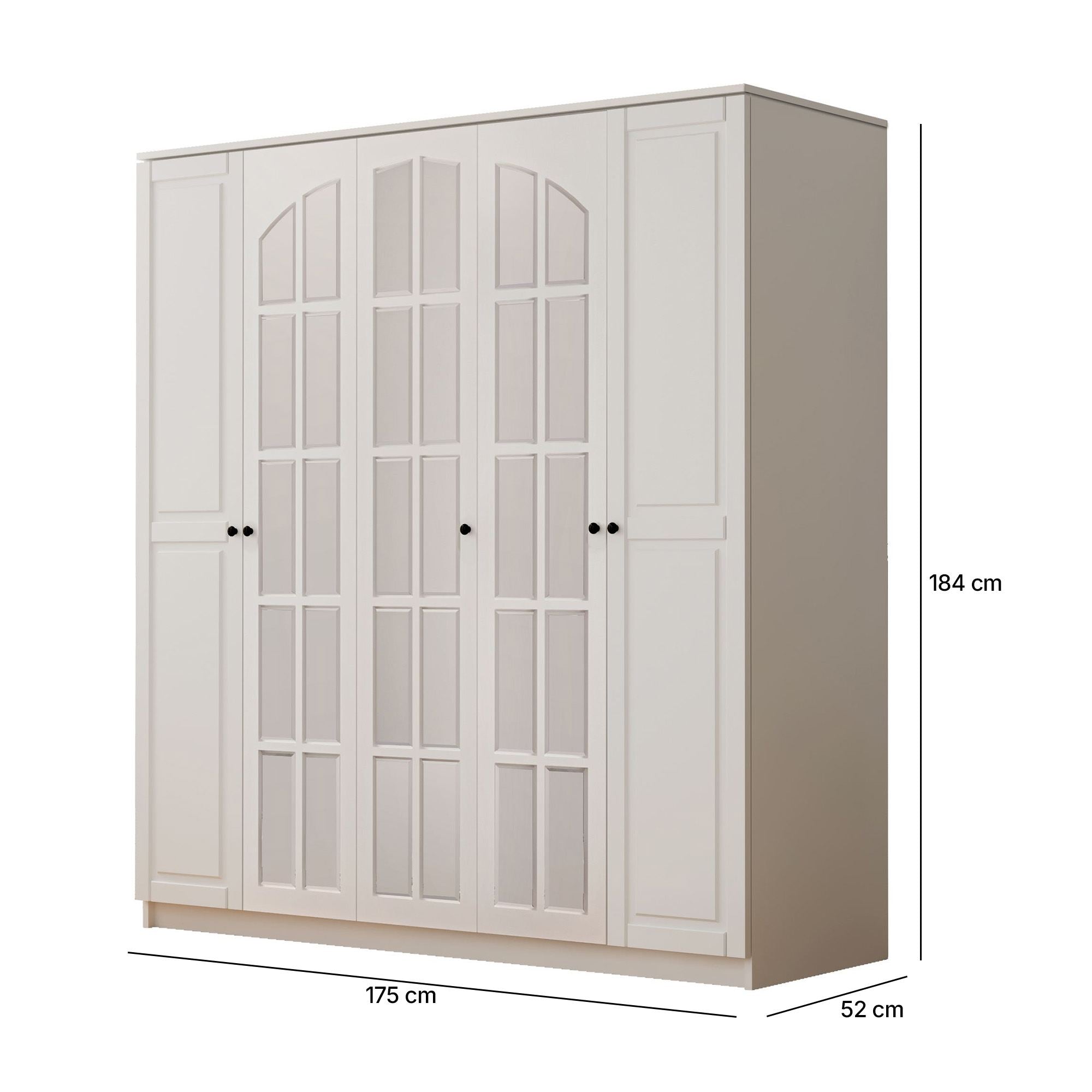 Guarda-roupa – 175 cm x 184 cm x 52 cm – Branco fosco – MDF