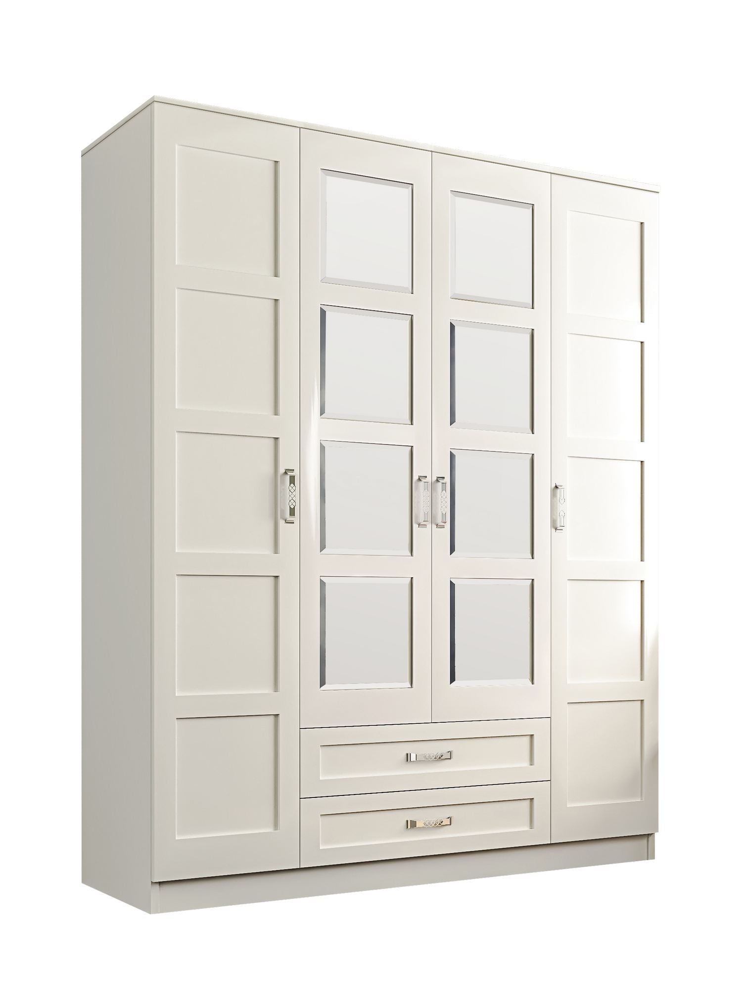 Guarda-roupa – 140cm x 180cm x 52cm – Branco Fosco – Aglomerado de Melamina