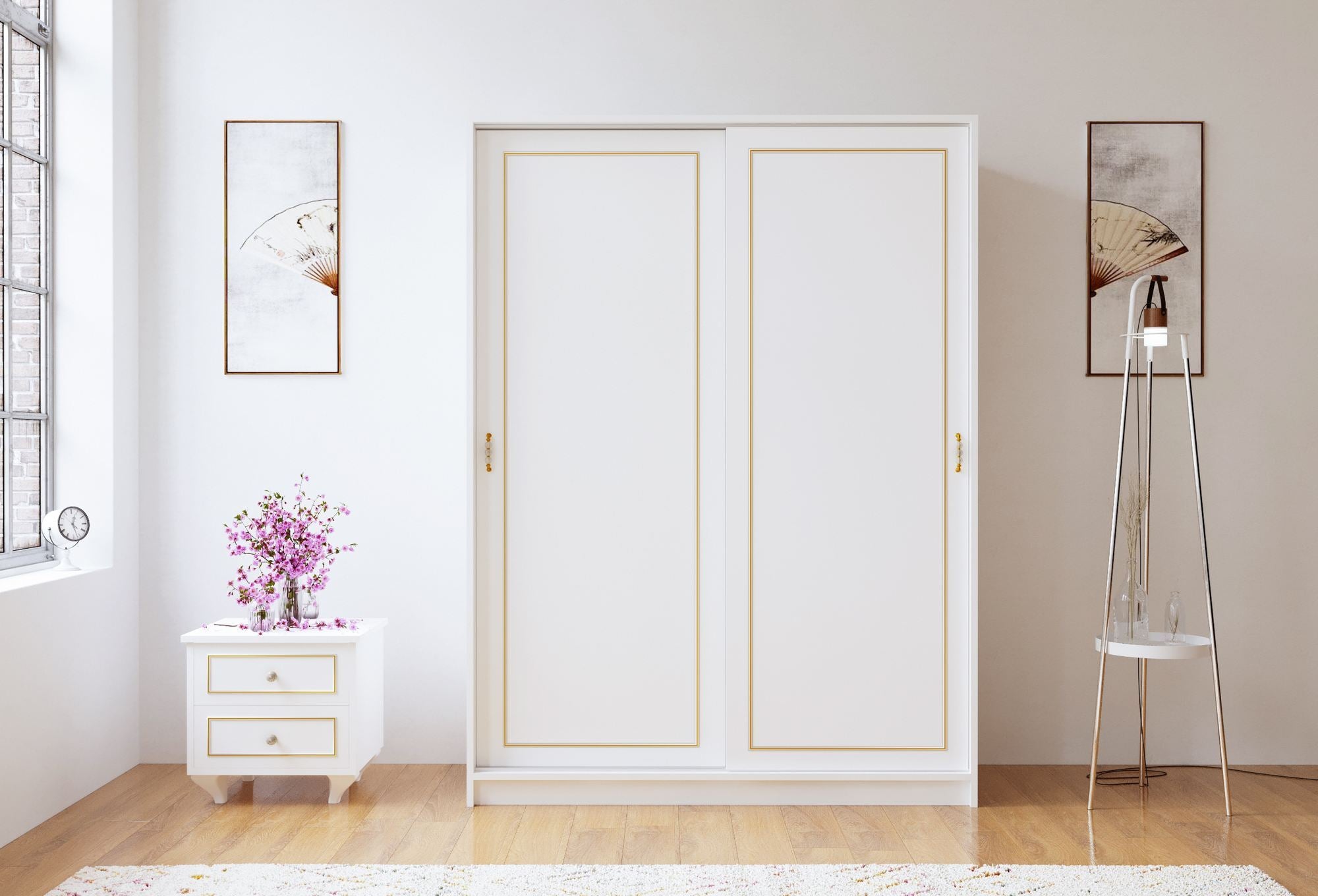 Guarda-roupa – 140cm x 190cm x 56cm – Branco Fosco – MDF