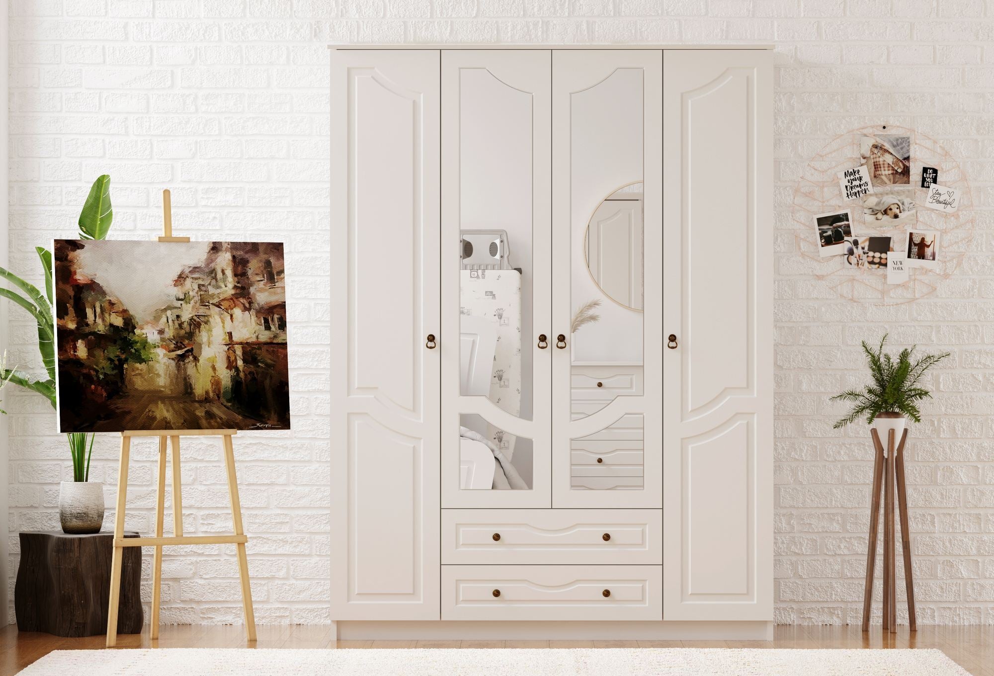 Guarda-roupa – 140cm x 210cm x 52cm – Branco Fosco – Aglomerado