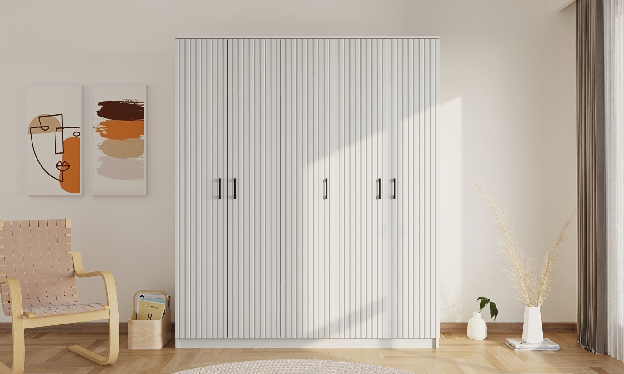 Guarda-roupa – 175x210x52 cm – Branco Fosco – MDF revestido de melamina