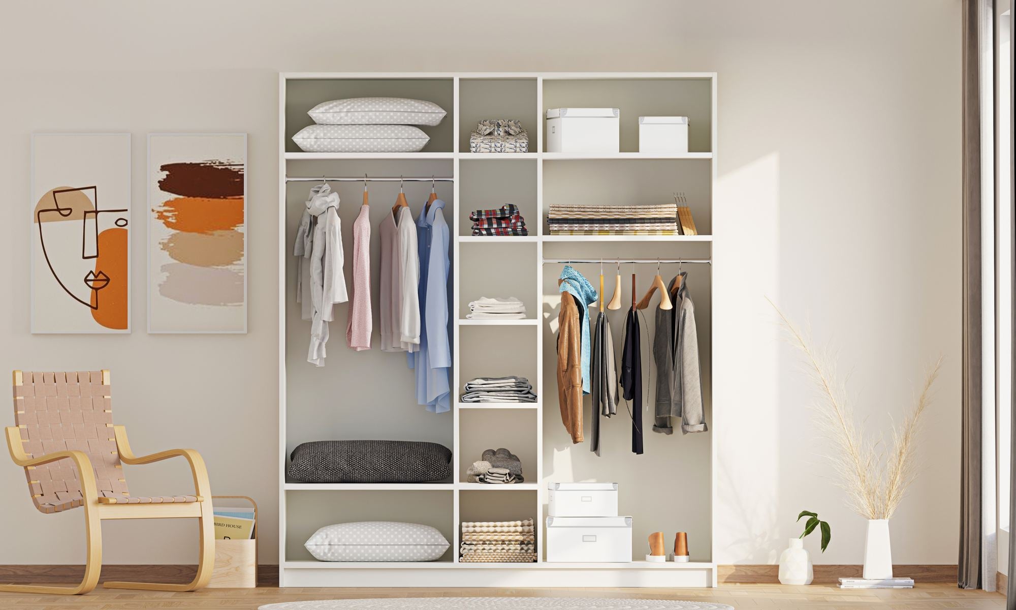 Guarda-roupa – 175x210x52 cm – Branco Fosco – MDF revestido de melamina