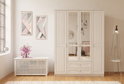 Guarda-roupa – 140 cm x 210 cm x 52 cm – Branco Fosco – Aglomerado com melamina