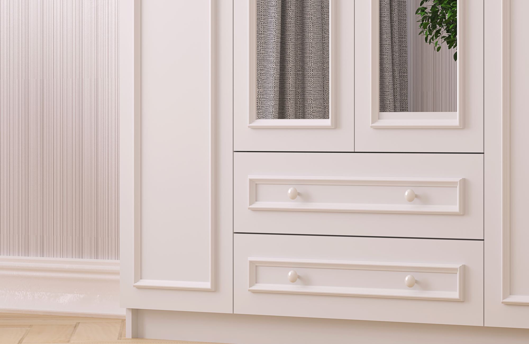 Guarda-roupa – 140cm x 184cm x 52cm – Branco Fosco – MDF
