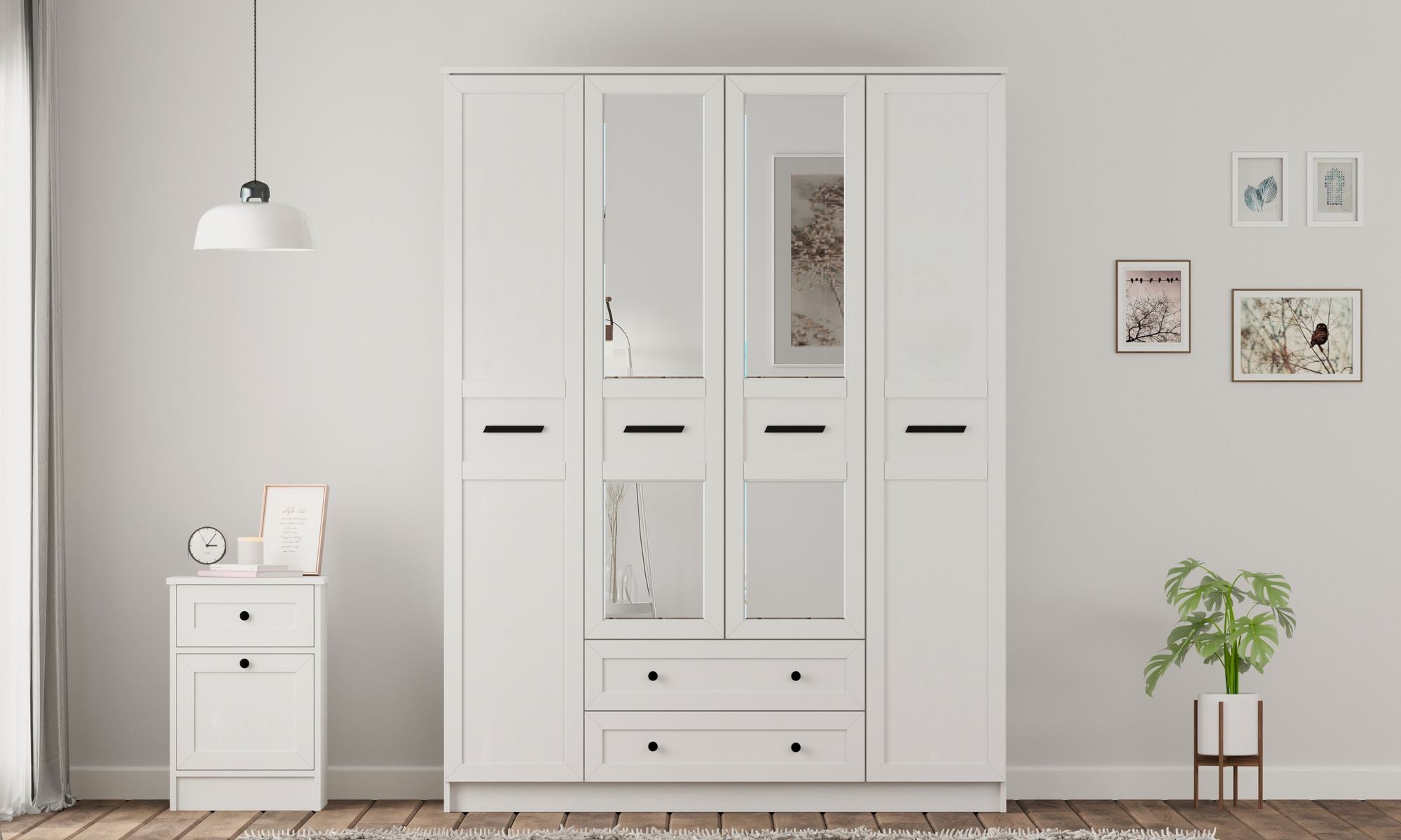 Guarda-roupa – 140 cm x 210 cm x 52 cm – Branco fosco – Aglomerado