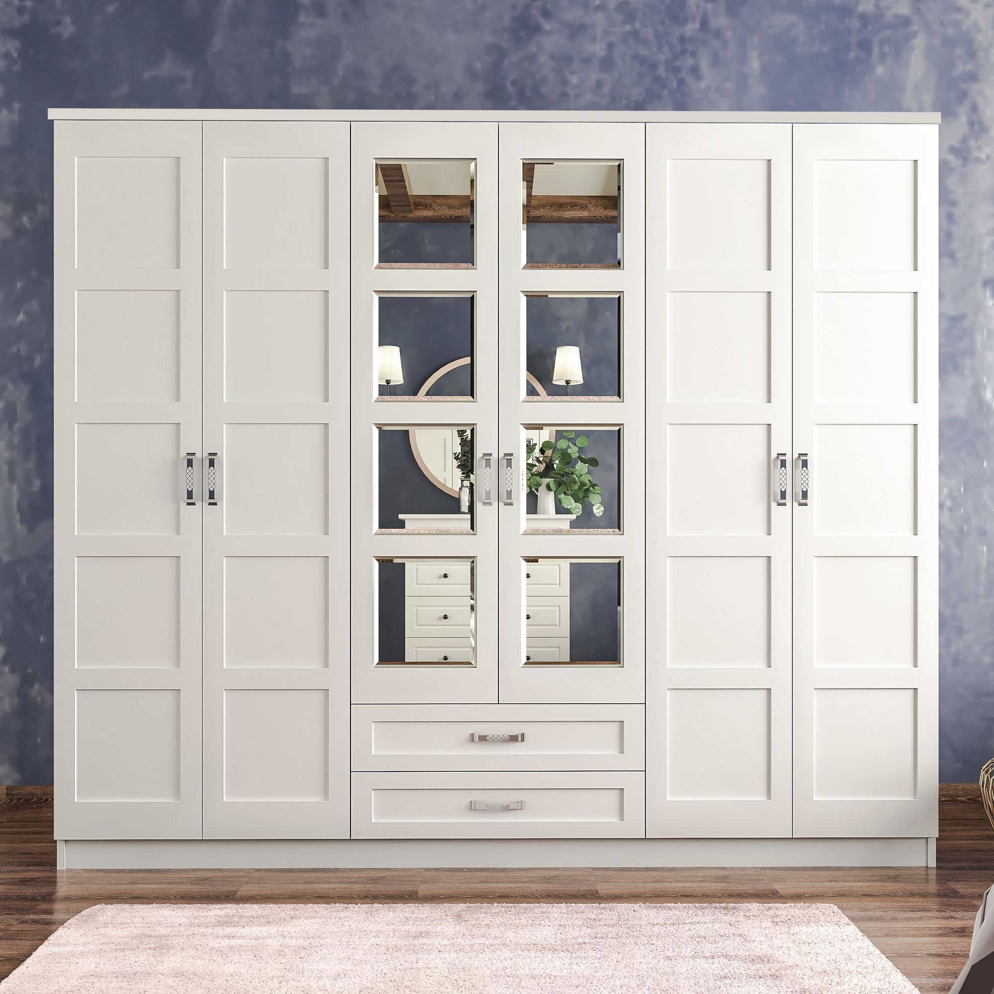 Guarda-roupa – 210 cm x 184 cm x 52 cm – Branco fosco – MDF