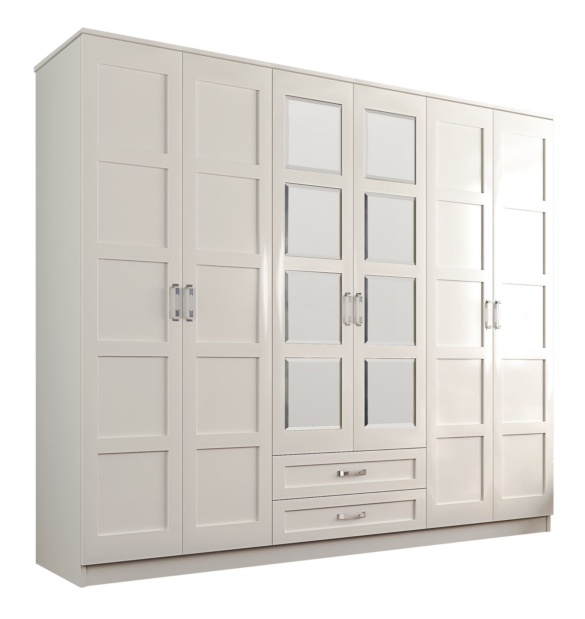 Guarda-roupa – 210 cm x 184 cm x 52 cm – Branco fosco – MDF