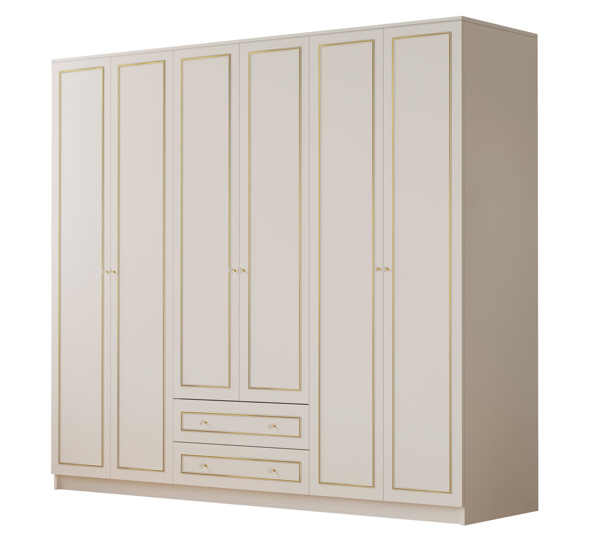 Guarda-roupa – 210 cm x 210 cm x 52 cm – Branco fosco – MDF