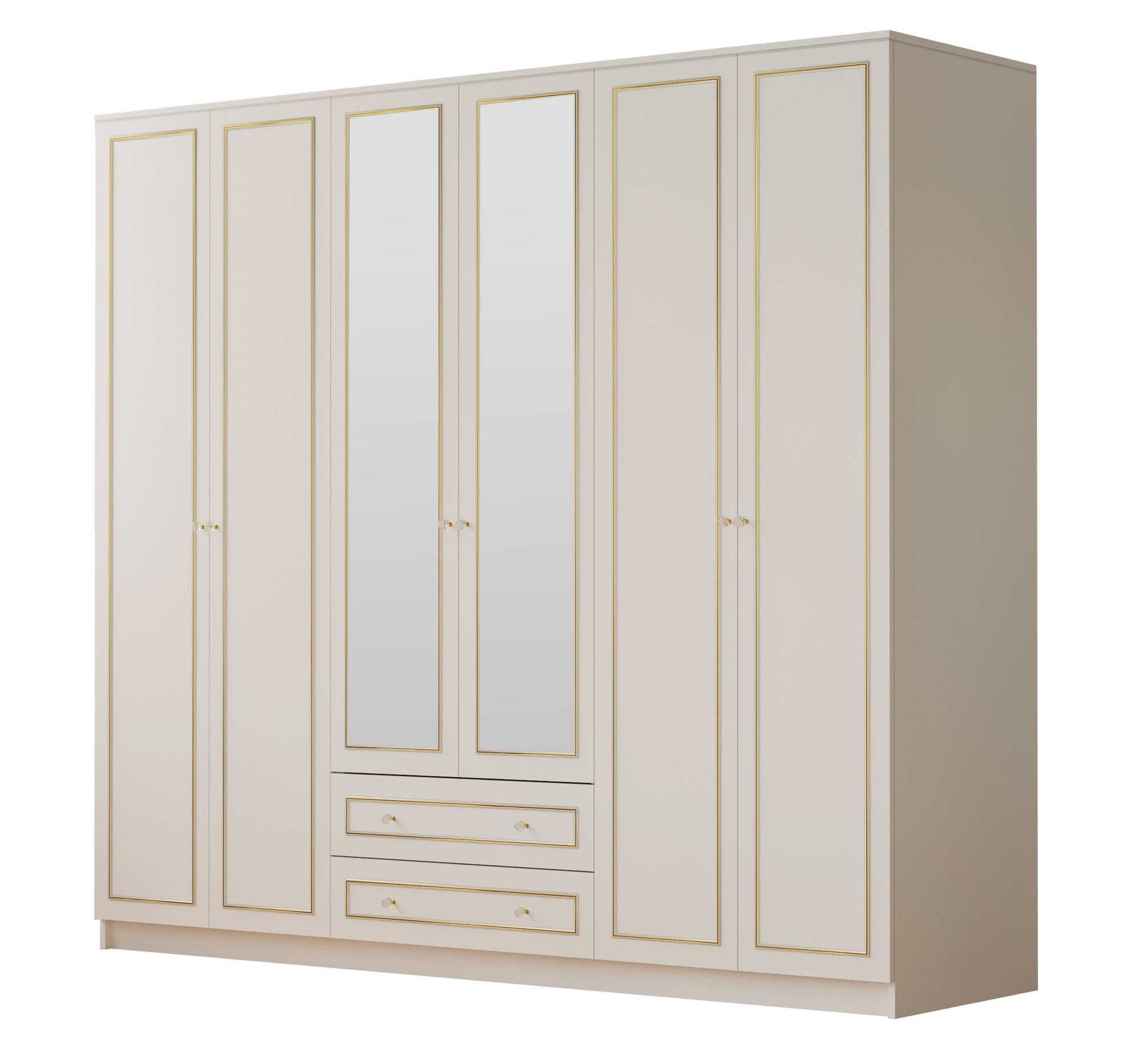 Guarda-roupa – 210cm x 184cm x 52cm – Branco Fosco – Aglomerado