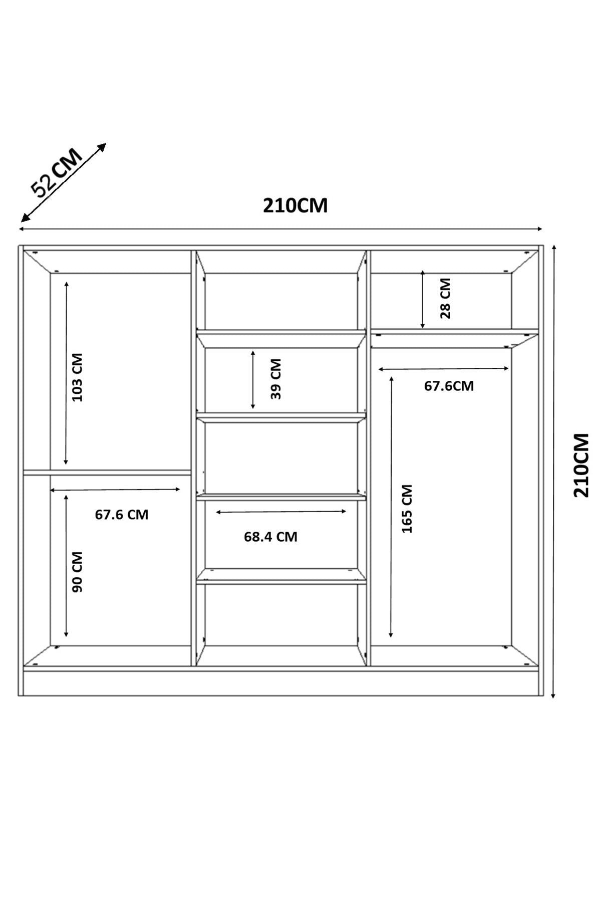 Guarda-roupa – 210 cm x 210 cm x 52 cm – Branco fosco – Aglomerado