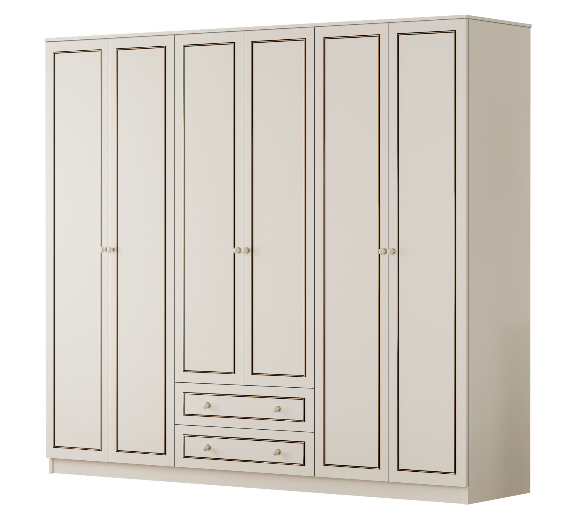 Guarda-roupa – 210cm x 180cm x 52cm – Branco Fosco – Aglomerado de melamina