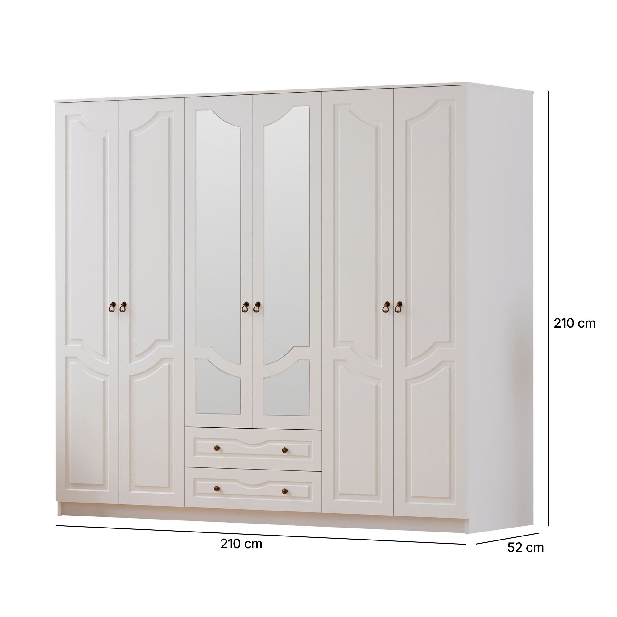 Guarda-roupa – 210x210x52 cm – Branco Fosco – Aglomerado