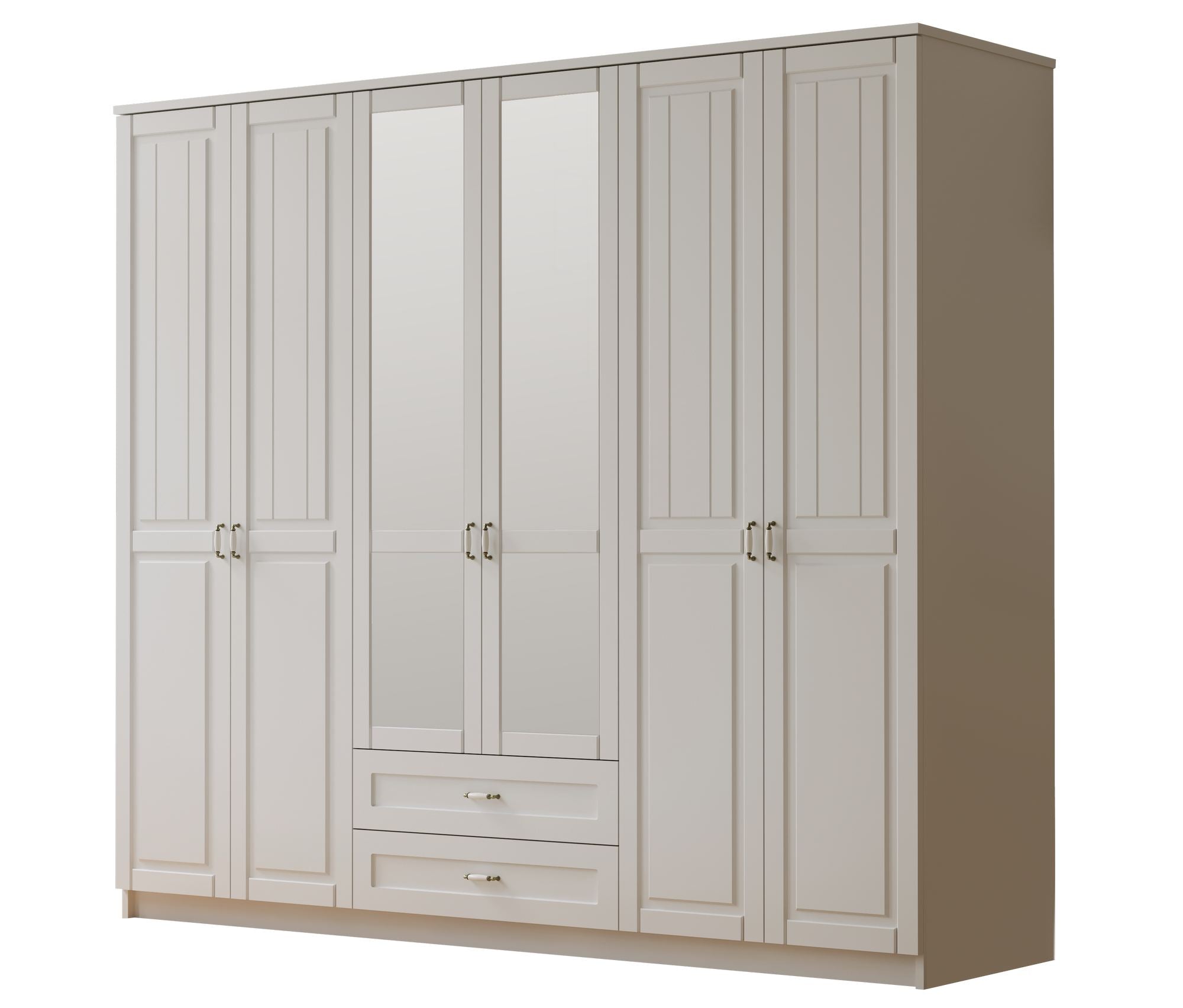 Guarda-roupa – 210cm x 210cm x 52cm – Branco Fosco – Aglomerado de melamina