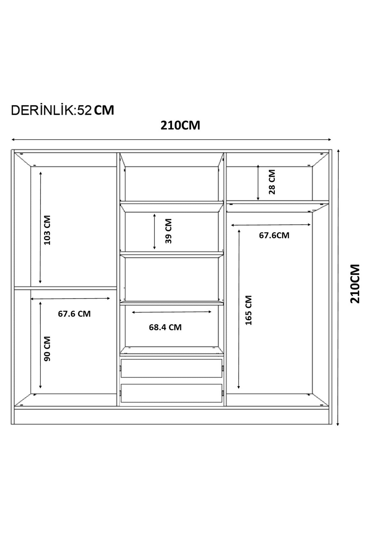 Guarda-roupa – 210cm x 210cm x 52cm – Branco Fosco – Aglomerado de melamina