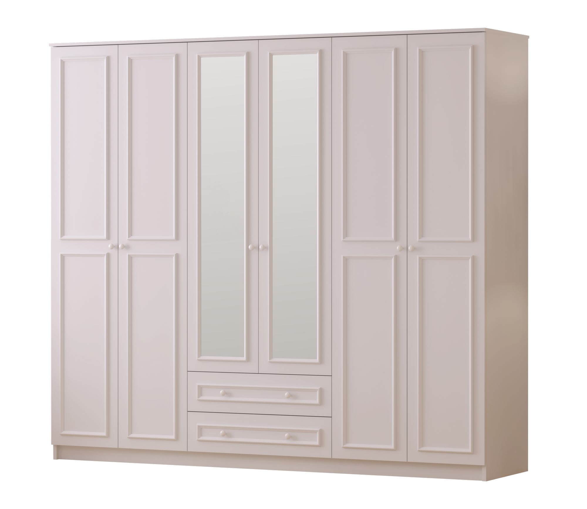 Guarda-roupa – 210cm x 210cm x 52cm – Branco Fosco – MDF