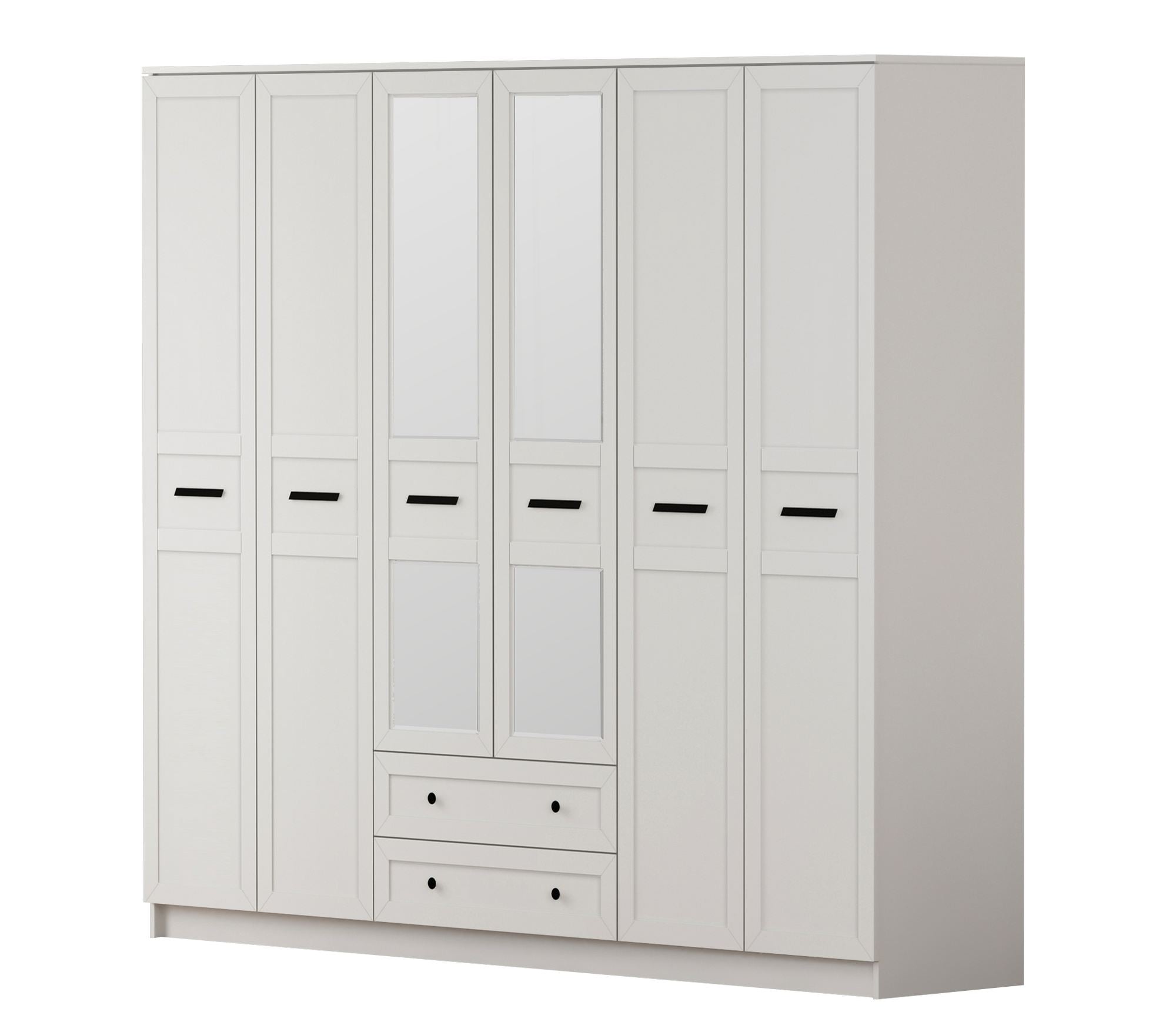 Guarda-roupa – 210 cm x 184 cm x 52 cm – Branco Fosco – Aglomerado com Melamina