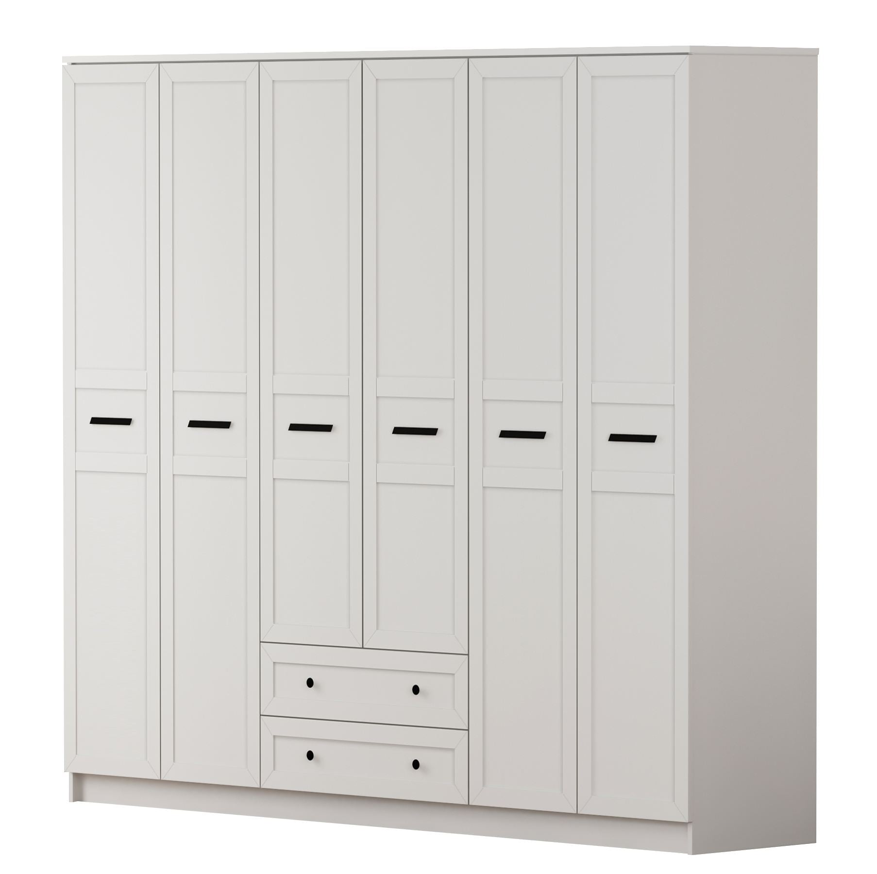 Guarda-roupa – 210 cm x 210 cm x 52 cm – Branco Fosco – Melamina