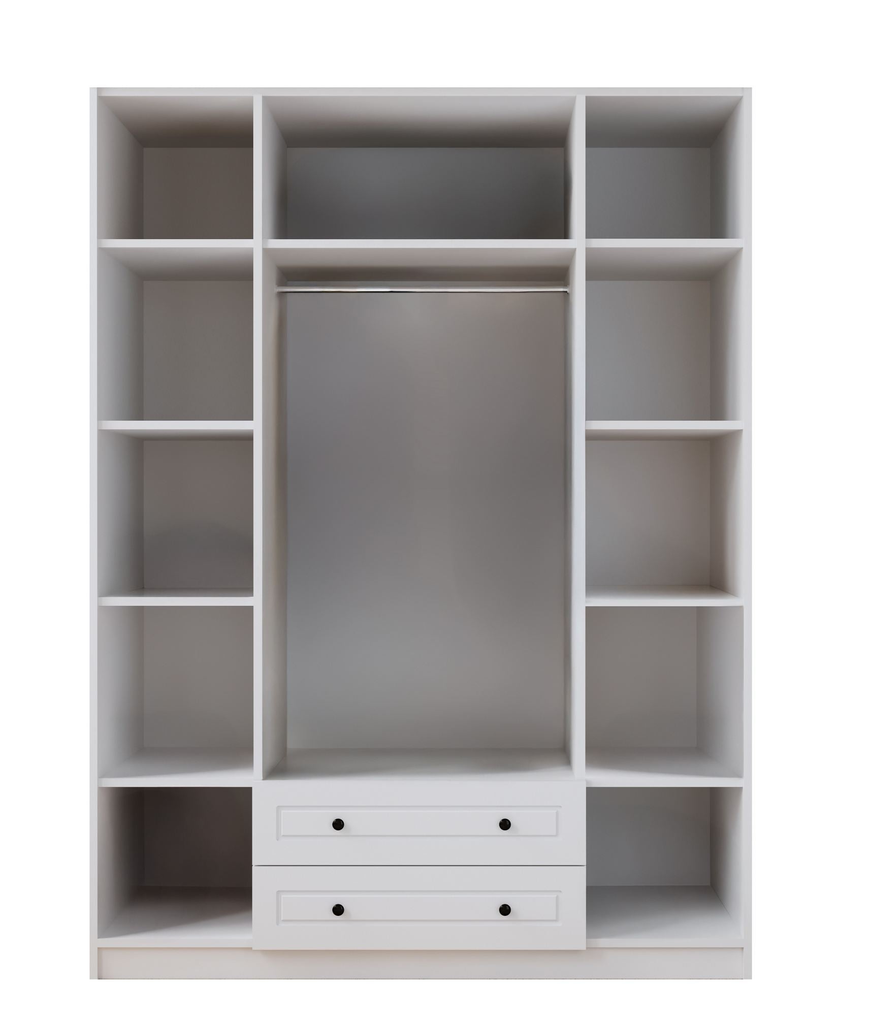 Guarda-roupa – 140cm x 240cm x 52cm – Branco Fosco – Aglomerado