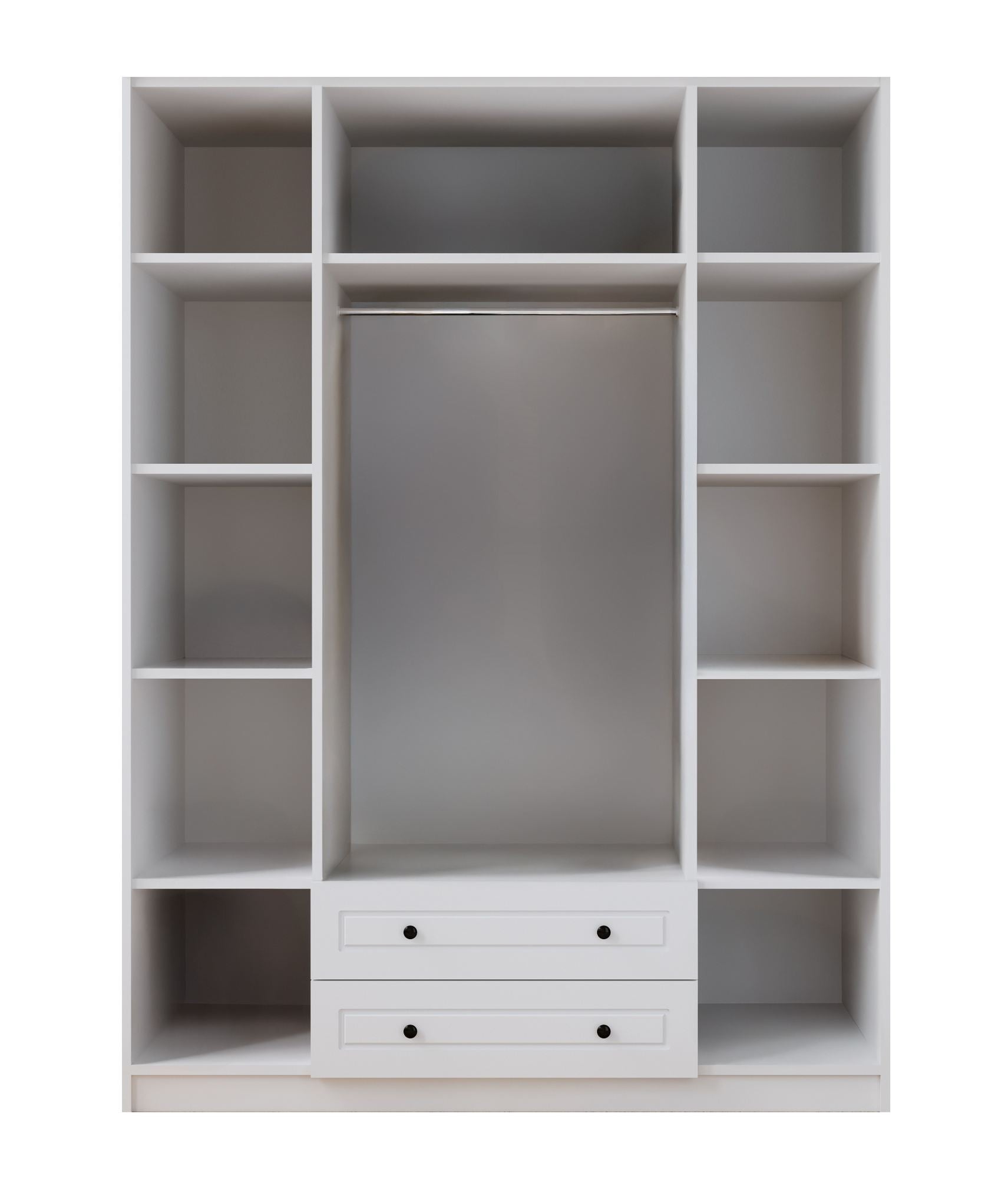 Guarda-roupa – 140 cm x 210 cm x 52 cm – Branco Fosco – Aglomerado de melamina