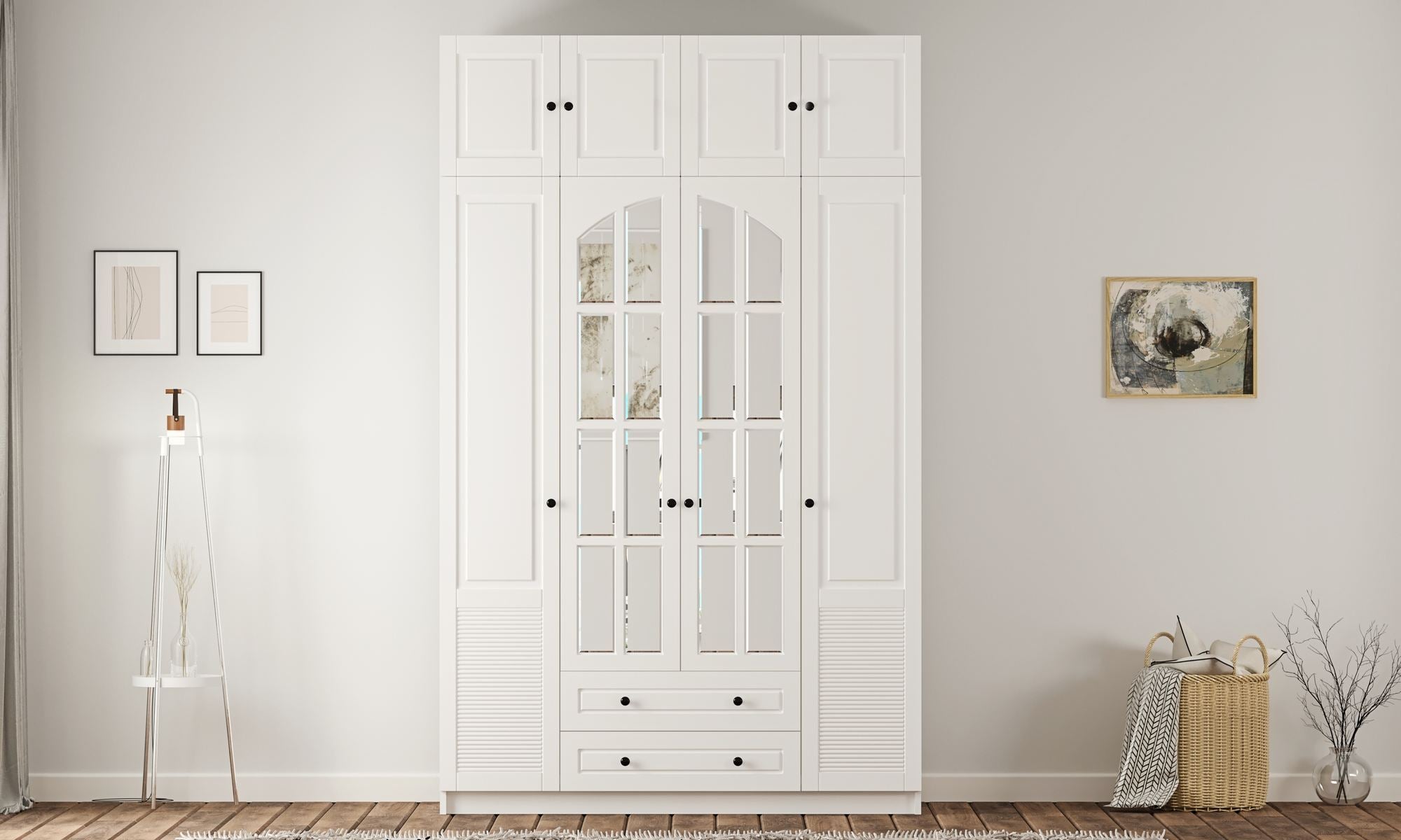 Guarda-roupa – 140cm x 240cm x 52cm – Branco Fosco – Aglomerado