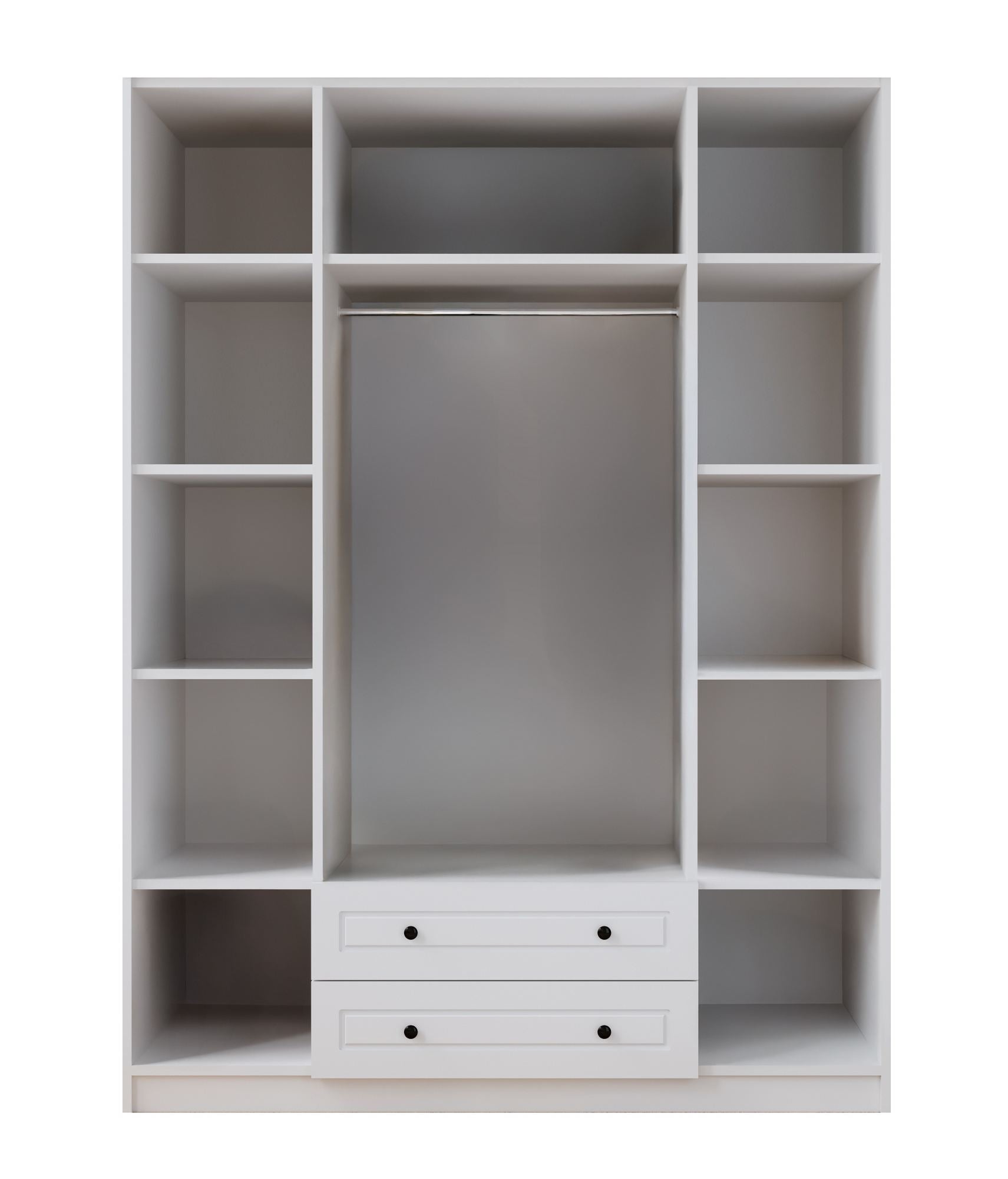 Guarda-roupa – 140cm x 240cm x 52cm – Branco Fosco – Aglomerado