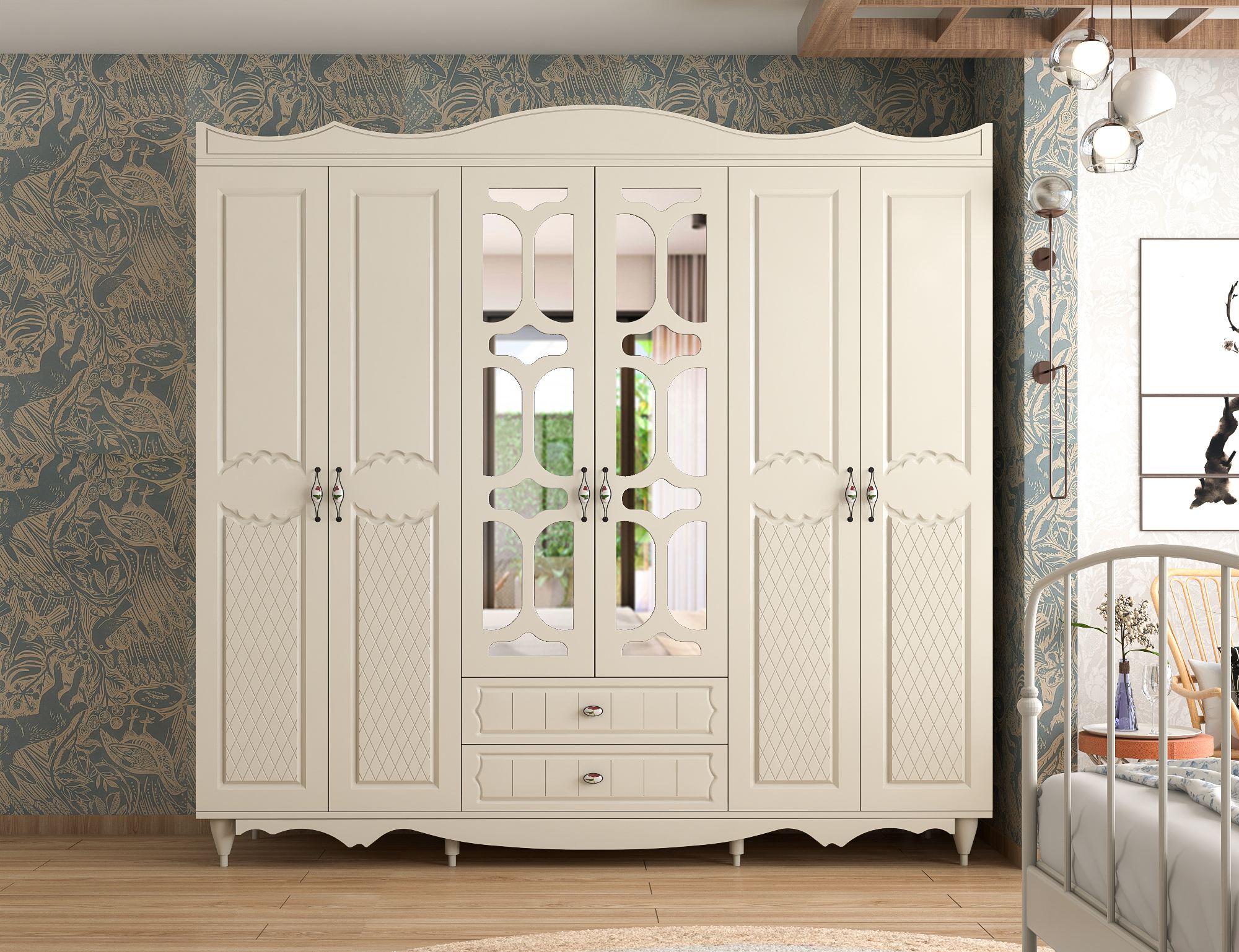 Guarda-roupa – 210 cm x 190 cm x 52 cm – Branco Fosco – Aglomerado