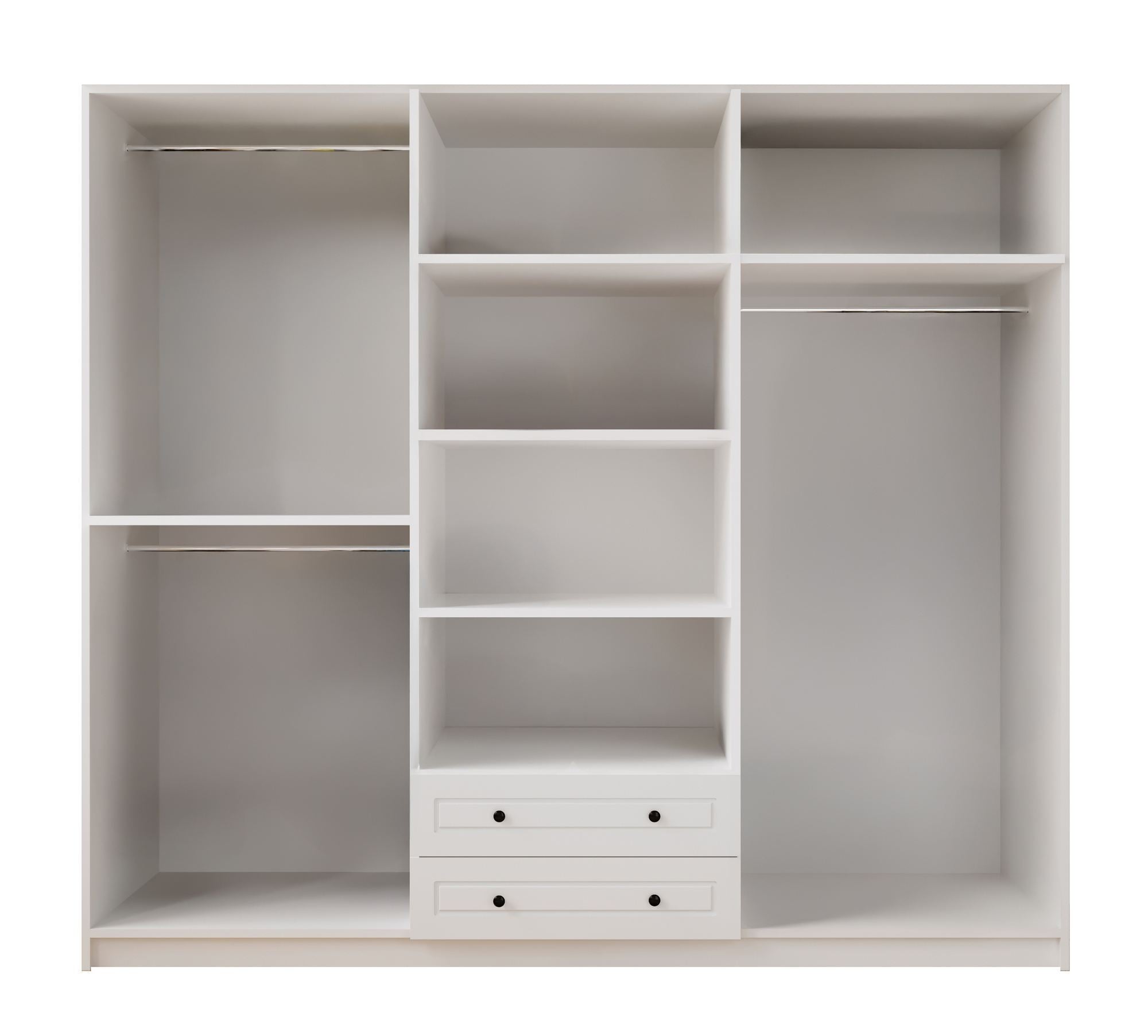 Guarda-roupa – 210cm x 210cm x 52cm – Branco Fosco – Aglomerado