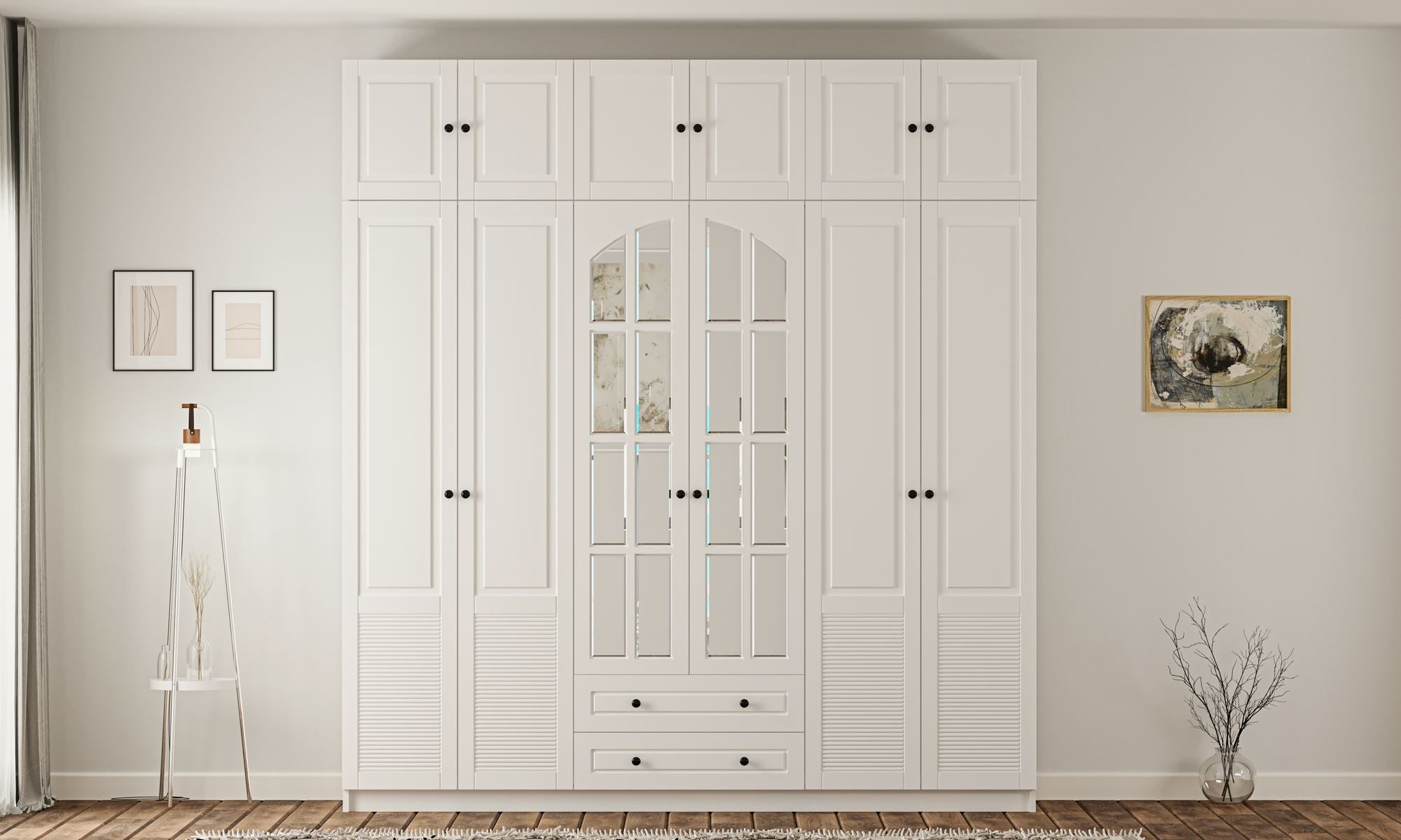 Guarda-roupa – 210cm x 240cm x 52cm – Branco fosco – Aglomerado