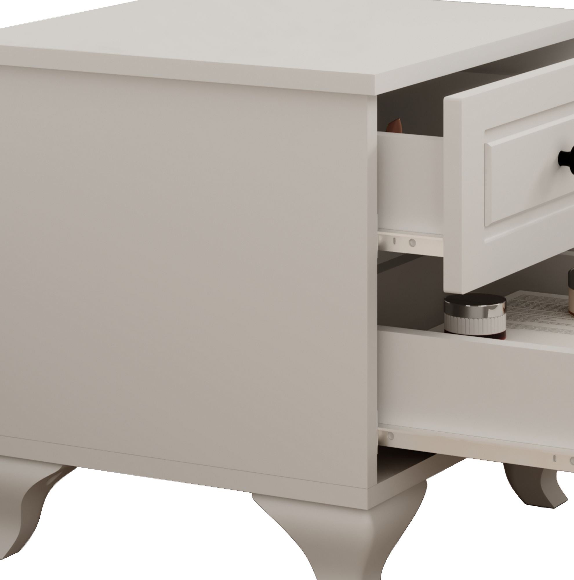 Mesa de Cabeceira – 45cm x 45cm x 40cm – Branco Fosco – Melamina