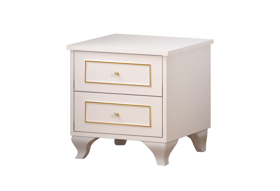 Mesa de cabeceira – 45 cm x 45 cm x 40 cm – Branco fosco – Aglomerado de melamina