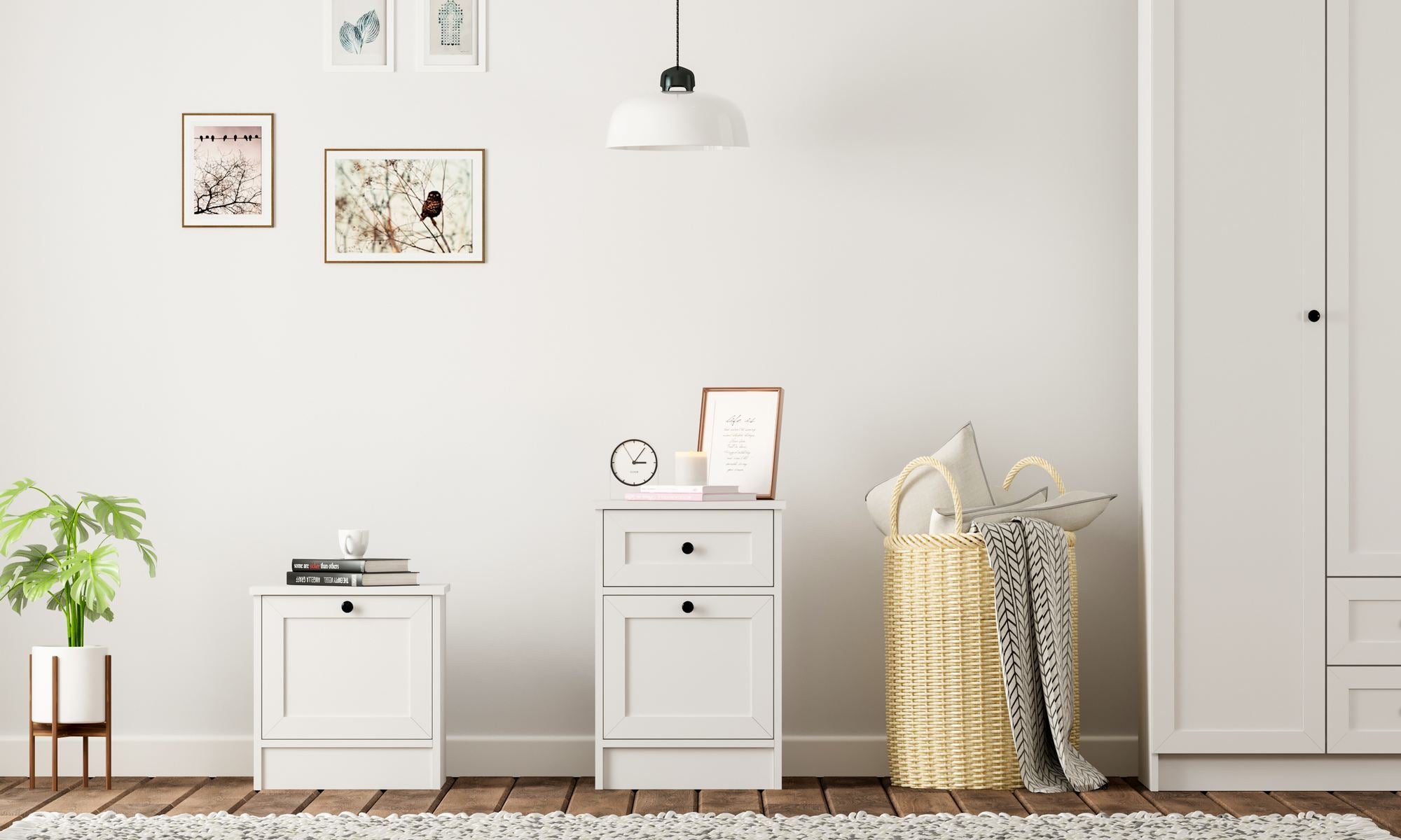 Mesa de cabeceira – 45cm x 64cm x 40cm – Branco Fosco – Aglomerado