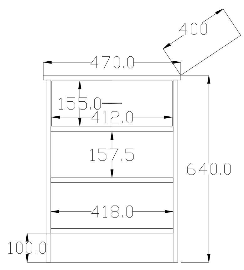 Mesa de cabeceira – 45cm x 64cm x 40cm – Branco Fosco – Aglomerado