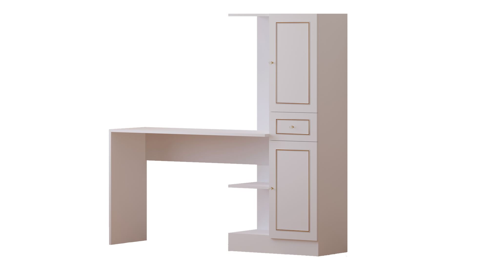 Secretária de Estudo e Estante – 120cm x 75cm x 40cm – Branco Fosco – Aglomerado