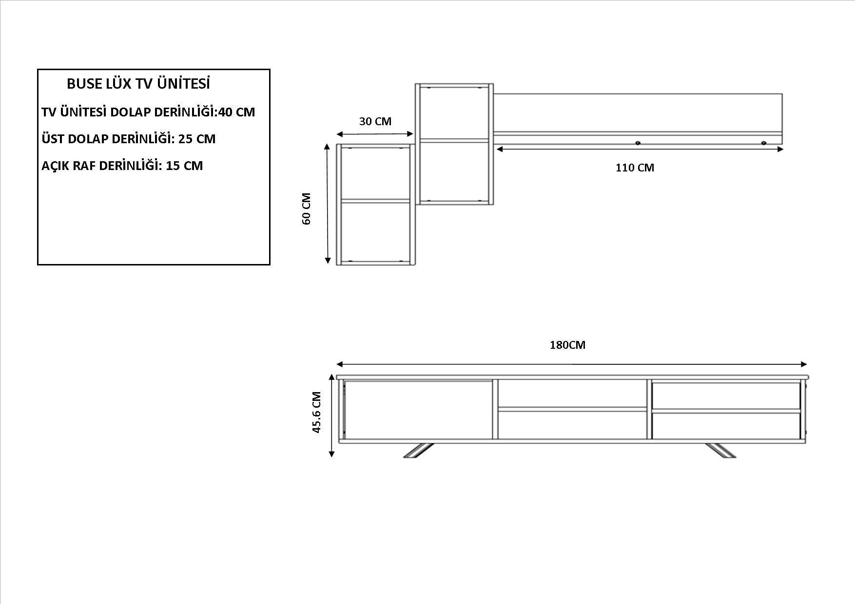 Móvel de TV – 180cm x 45cm x 40cm – Antracite e Carvalho – Aglomerado de qualidade E1